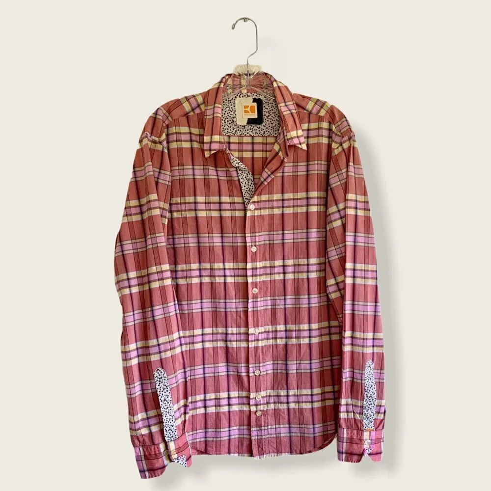 Boss Orange lightweight button down shirt, contrast cuffs & collar, Large‌‌‌‌‌‌